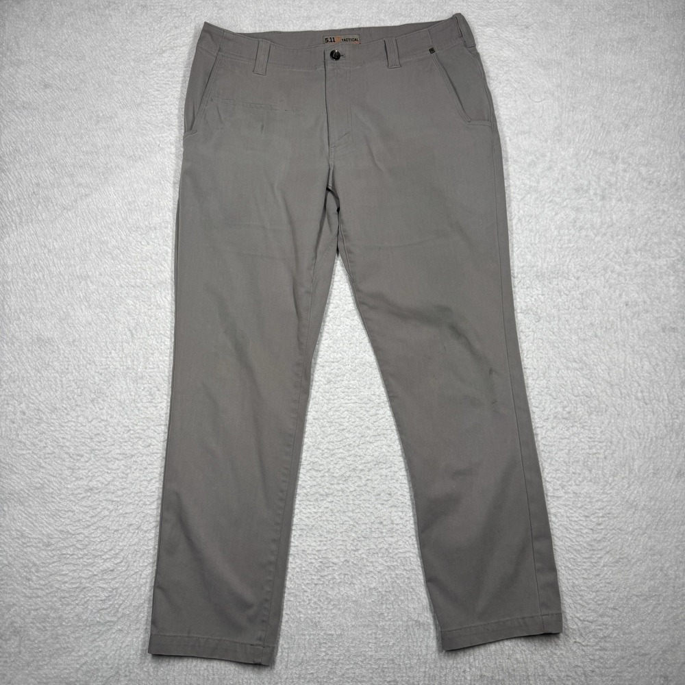 5.11 Tactical Edge Flat Front Gray Chino Pants Men's Size 34x32
